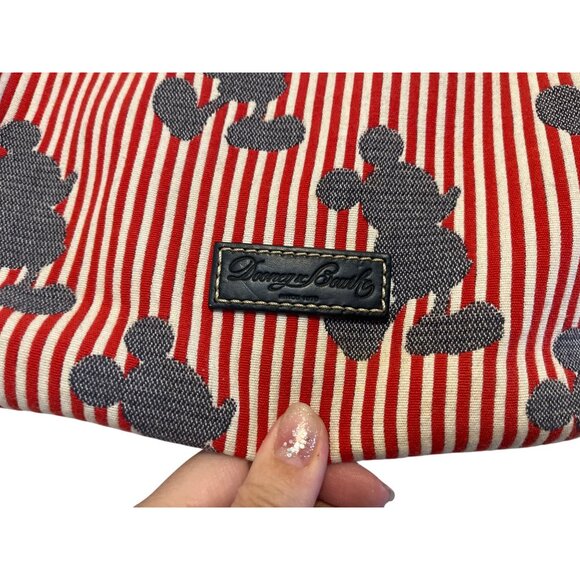 Dooney & Bourke Disney Parks Mickey Red & White Stripe Erica Hobo Bag Large Leat - Picture 2 of 11